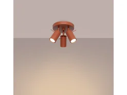Lámpara de techo Briix moderno de acero - 3 fuentes luminosas 4000K - L.19,5 x A.18,5 cm - ocre rojo