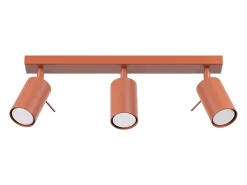 Lámpara de techo Briix moderno de acero - 3 fuentes luminosas 3000K - L.45 x A.17 cm - ocre rojo