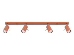 Lámpara de techo Briix moderno de acero - 4 fuentes luminosas 4000K - L.81 x A.17 cm - ocre rojo