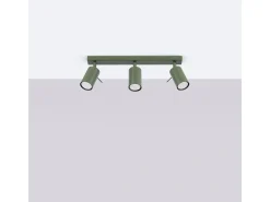 Lámpara de techo Briix moderno de acero - 3 fuentes luminosas 3000K - L.45 x A.17 cm - verde oliva