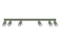 Lámpara de techo Briix moderno de acero - 6 fuentes luminosas 4000K - L.117 x A.17 cm - verde oliva