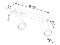 Lámpara de techo Briix moderno de acero - 2 fuentes luminosas 4000K - L.30 x A.17 cm - beige