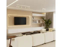 Lámpara de techo Briix moderno de acero - 2 fuentes luminosas 4000K - L.30 x A.17 cm - beige