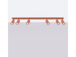 Lámpara de techo Briix moderno de acero - 6 fuentes luminosas 3000K - L.117 x A.17 cm - ocre rojo