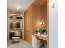 Lámpara De Techo Bulbo Moderno De Madera/Vidrio - 4 Fuentes Luminosas - L.63 X A.16 Cm - Madera Natural/Blanco
