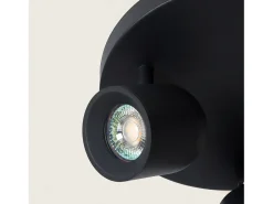 Lámpara de Techo Circular Orientable Aluminio 3 Focos Caleb Negro