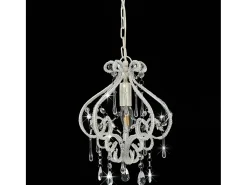 Lámpara de techo con cuentas blanco redonda E14 ES410856