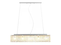 Lámpara de techo con cuentas de cristal plateado 104 cm E14 ES202776