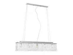 Lámpara de techo con cuentas de cristal plateado 104 cm E14 ES202776