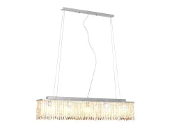 Lámpara de techo con cuentas de cristal plateado 104 cm E14 ES202776