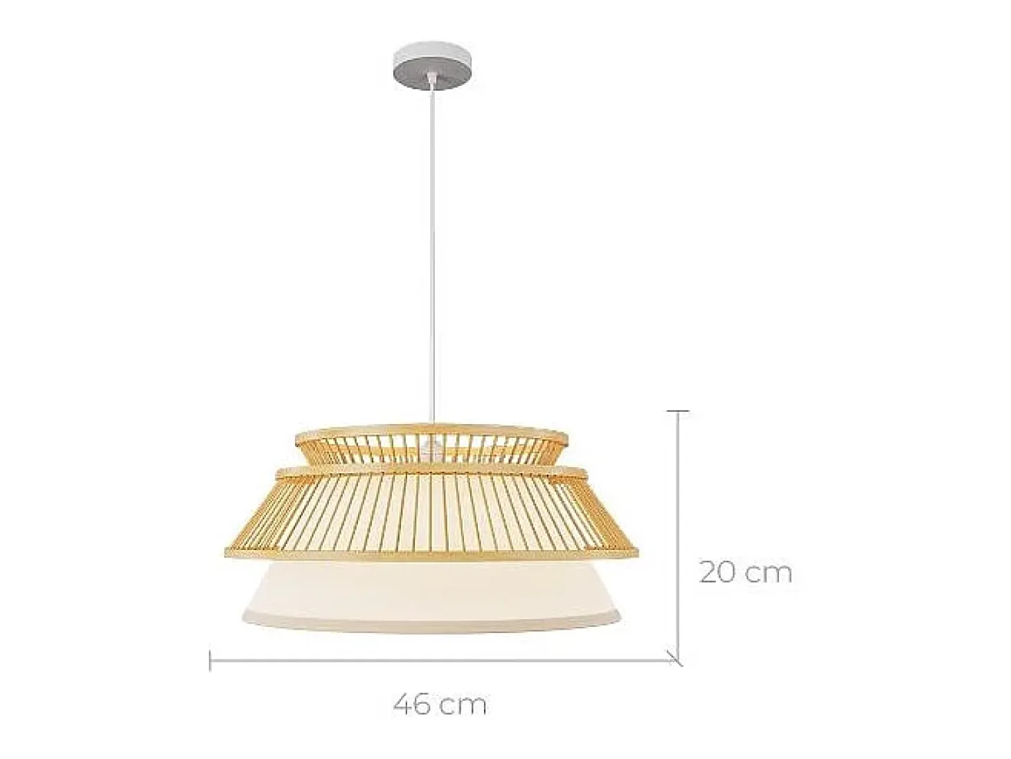 Lámpara de techo de bambú natural 46 cm - Maupiti