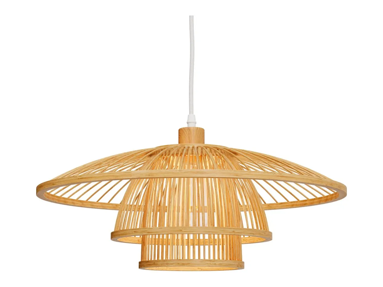 Lámpara de techo de bambú natural y metal D50 cm - Mirabel