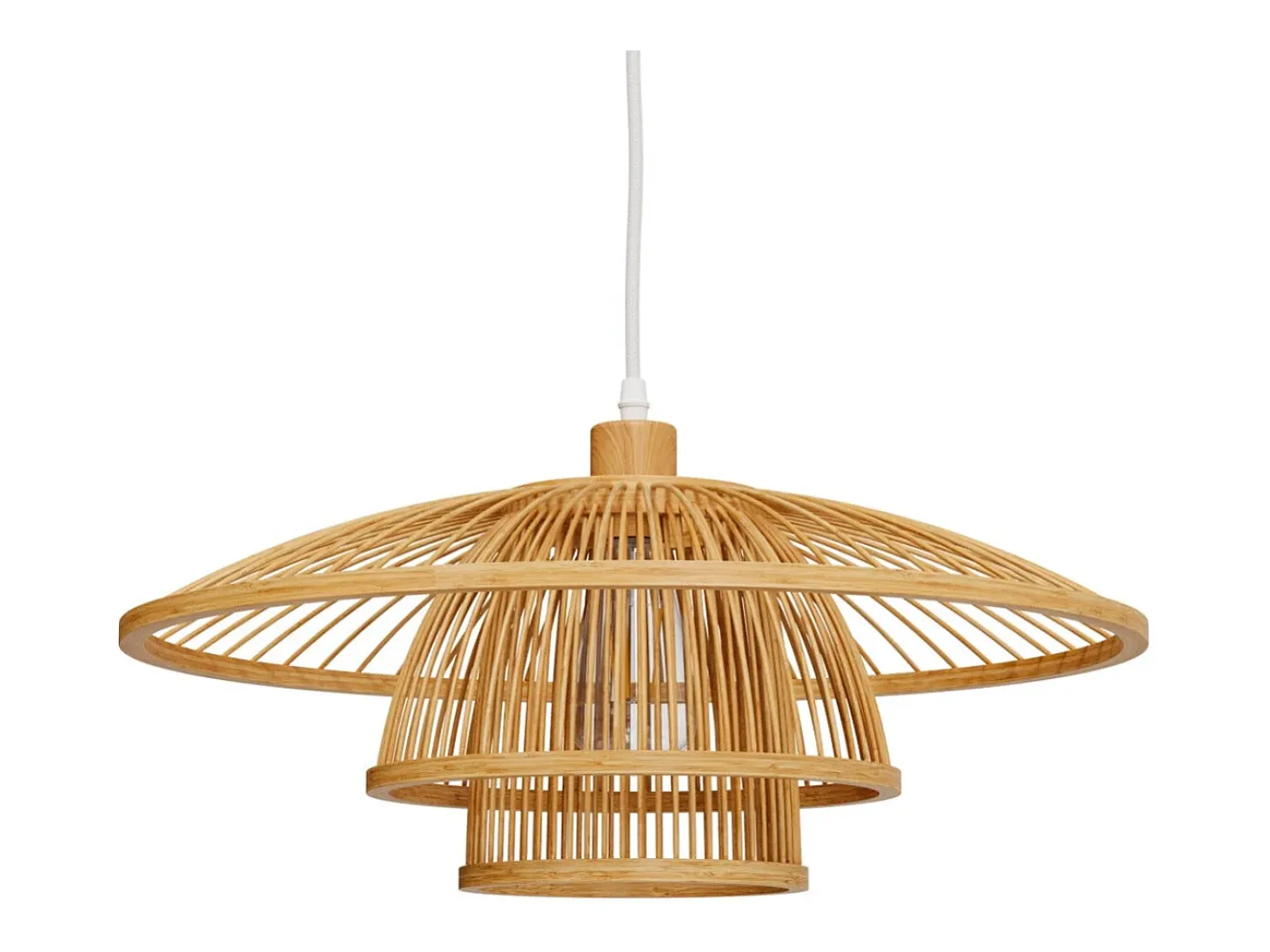 Lámpara de techo de bambú natural y metal D50 cm - Mirabel