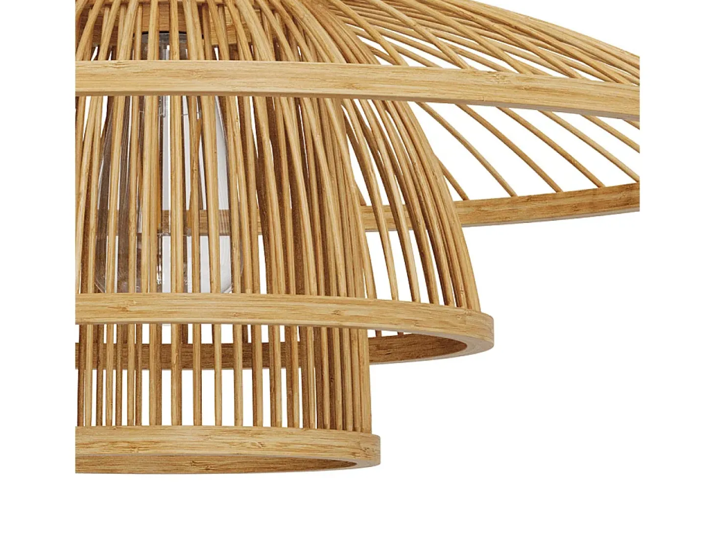 Lámpara de techo de bambú natural y metal D50 cm - Mirabel