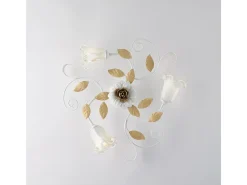 Lámpara de techo de hierro lacado blanco shabby 3 luces H.17 Ø56 BL274-PL3-BCO