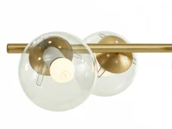 Lámpara de techo de latón pulido y 6 globos de cristal - Ancho 98 cm - YUKON