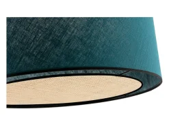 Lámpara de techo de lino azul pavo y rafia 50 cm de diám. TRAVES