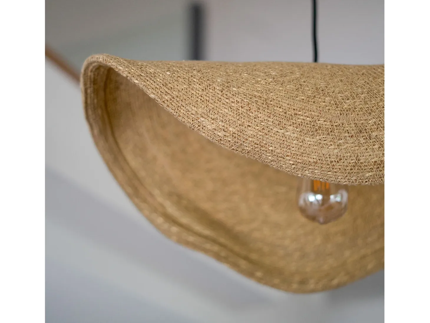 Lámpara de techo de material natural y metal D61 cm - Maho