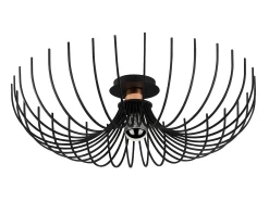 Lámpara de techo de metal industrial - lámpara D. 56 x Alt. 16 cm - Negro - ASPENDOS