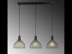 Lámpara de techo de metal negro MARIE - 3 luces, diseño moderno y minimalista