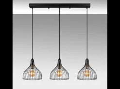 Lámpara de techo de metal negro MARIE - 3 luces, diseño moderno y minimalista