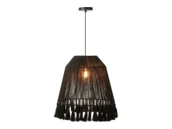 Lámpara de techo de yute negro 53x53x53 cm
