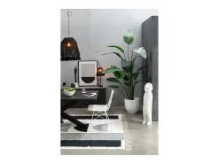 Lámpara de techo de yute negro 53x53x53 cm