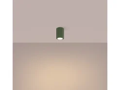 Lámpara de techo Gloow minimalista de aluminio - 1 fuentes luminosas 4000K - L.6,5 x A.10 cm - verde oliva