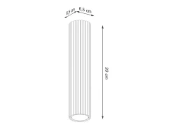 Lámpara de techo Gloow minimalista de aluminio - 1 fuentes luminosas 3000K - L.6,5 x A.30 cm - blanco
