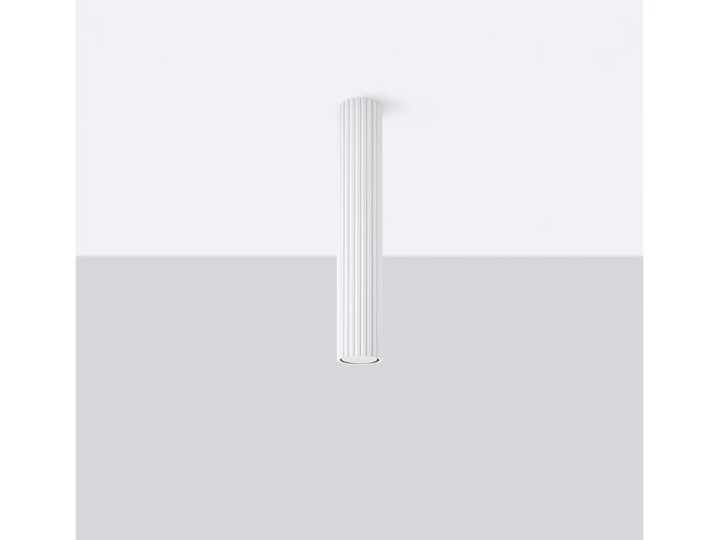 Lámpara de techo Gloow minimalista de aluminio - 1 fuentes luminosas 3000K - L.6,5 x A.40 cm - blanco
