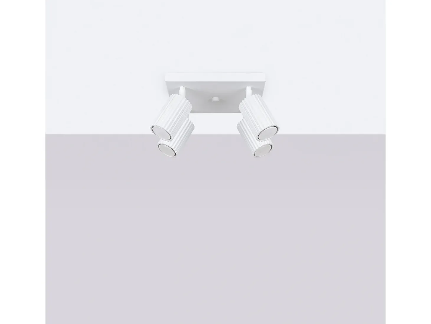 Lámpara de techo Gloow minimalista de aluminio - 4 fuentes luminosas 3000K - L.25 x A.16,5 cm - blanco