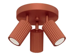 Lámpara de techo Gloow minimalista de aluminio - 3 fuentes luminosas 4000K - L.19,5 x A.18 cm - ocre rojo