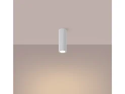 Lámpara de techo Gloow minimalista de aluminio - 1 fuentes luminosas 4000K - L.6,5 x A.20 cm - blanco