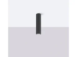 Lámpara de techo Gloow minimalista de aluminio - 1 fuentes luminosas 3000K - L.6,5 x A.30 cm - negro