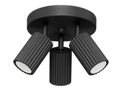 Lámpara de techo Gloow minimalista de aluminio - 3 fuentes luminosas 4000K - L.19,5 x A.18 cm - negro