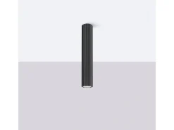 Lámpara de techo Gloow minimalista de aluminio - 1 fuentes luminosas 3000K - L.6,5 x A.40 cm - negro