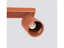 Lámpara de techo Gloow minimalista de aluminio - 3 fuentes luminosas 3000K - L.45 x A.16,5 cm - ocre rojo