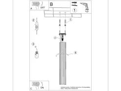 Lámpara de techo Gloow minimalista de aluminio - 1 fuentes luminosas 3000K - L.6,5 x A.60 cm - blanco