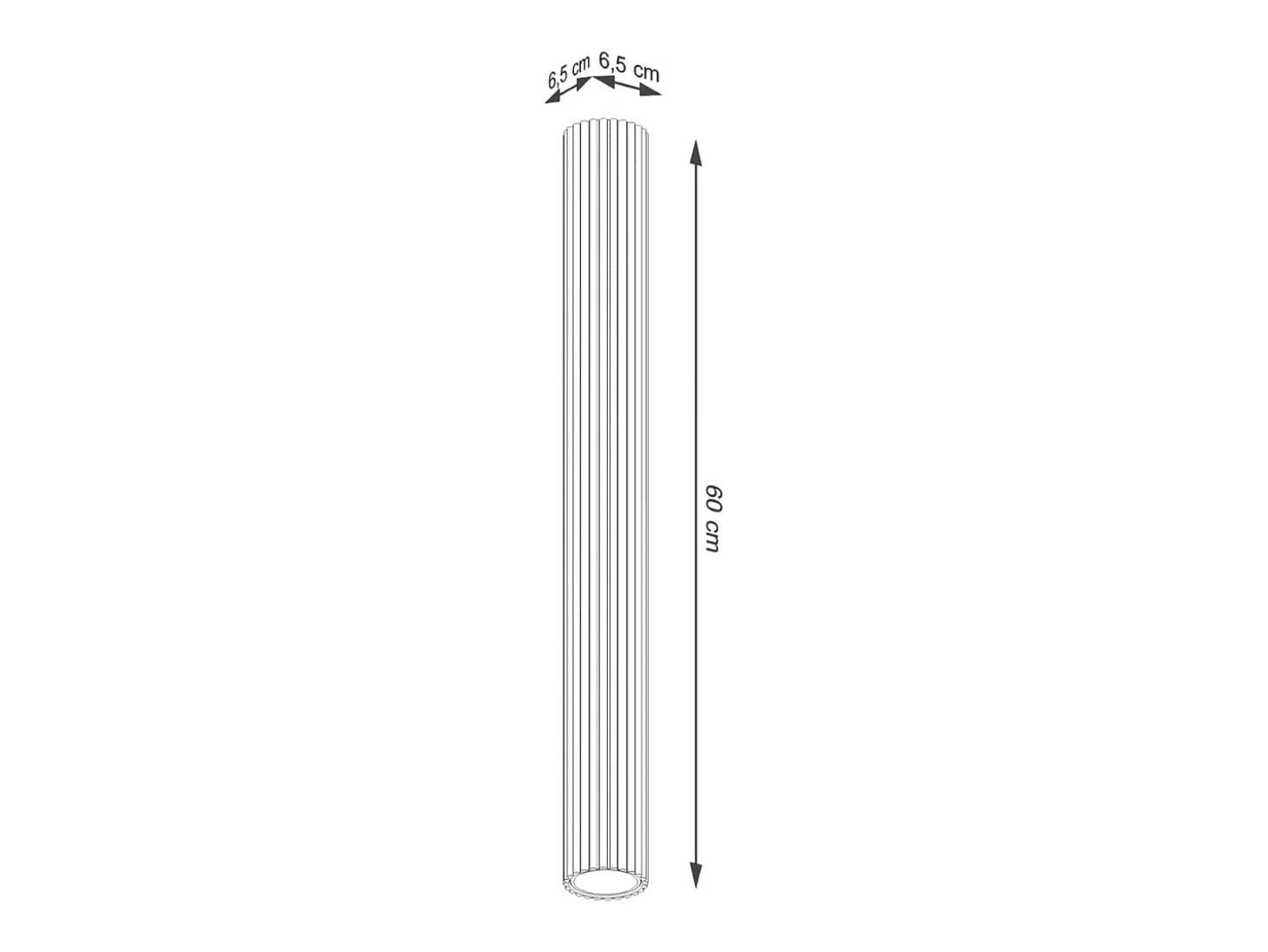 Lámpara de techo Gloow minimalista de aluminio - 1 fuentes luminosas 3000K - L.6,5 x A.60 cm - blanco