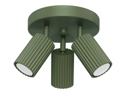 Lámpara de techo Gloow minimalista de aluminio - 3 fuentes luminosas 3000K - L.19,5 x A.18 cm - verde oliva