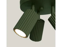 Lámpara de techo Gloow minimalista de aluminio - 3 fuentes luminosas 3000K - L.19,5 x A.18 cm - verde oliva
