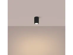 Lámpara de techo Gloow minimalista de aluminio - 1 fuentes luminosas 4000K - L.6,5 x A.10 cm - negro