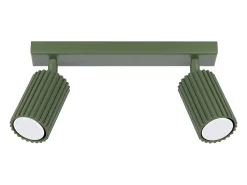 Lámpara de techo Gloow minimalista de aluminio - 2 fuentes luminosas 3000K - L.30 x A.16,5 cm - verde oliva