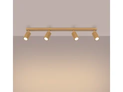 Lámpara de techo Gloow minimalista de aluminio - 4 fuentes luminosas 4000K - L.81 x A.16,5 cm - dorado