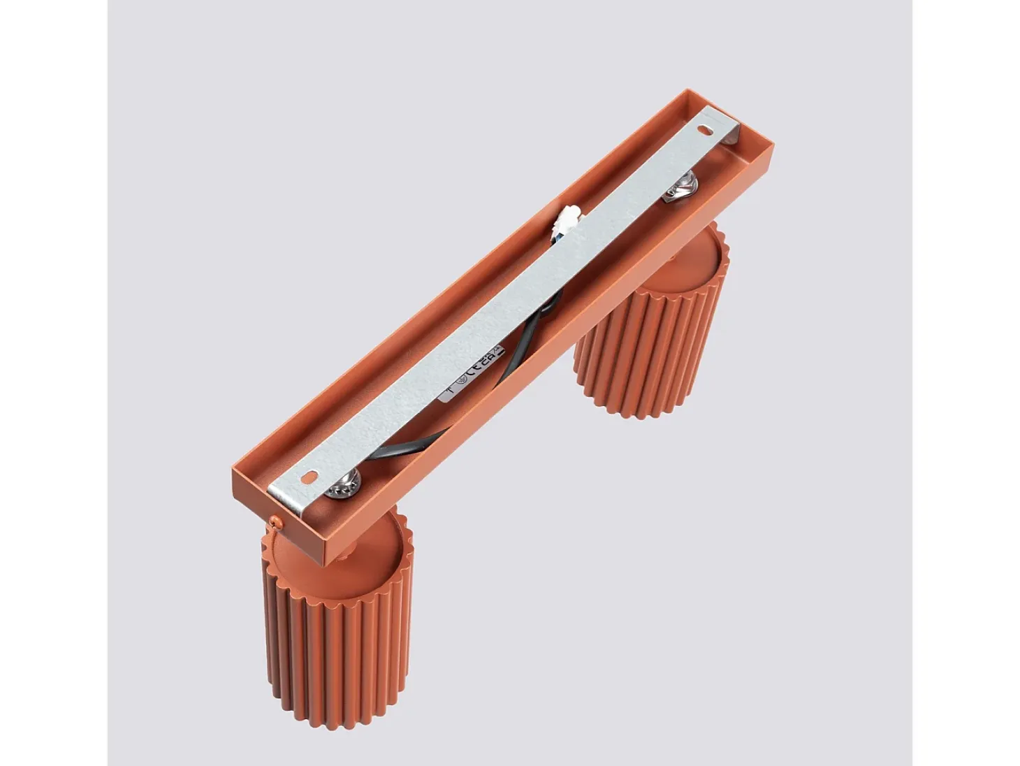 Lámpara de techo Gloow minimalista de aluminio - 2 fuentes luminosas 3000K - L.30 x A.16,5 cm - ocre rojo