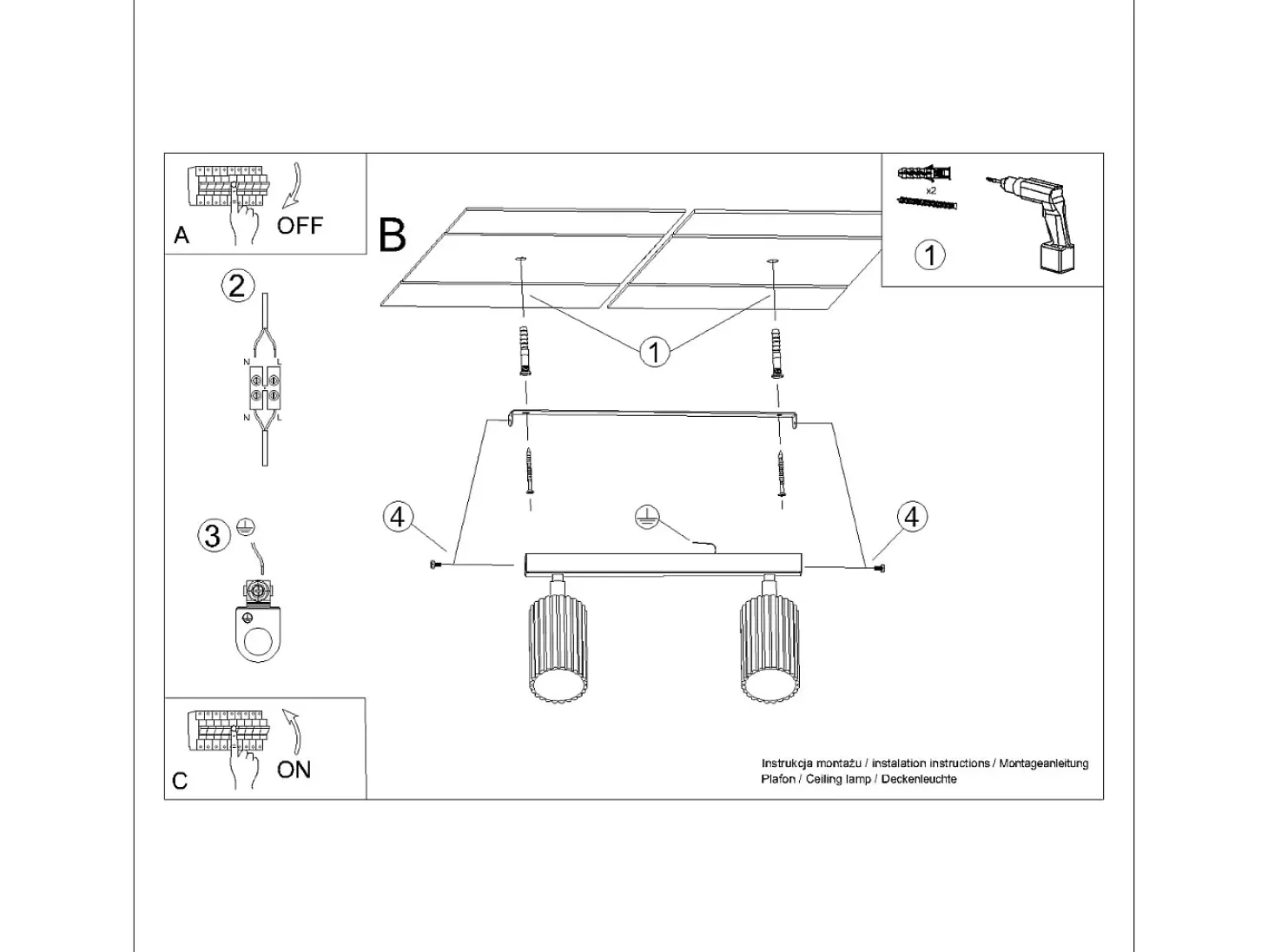 Lámpara de techo Gloow minimalista de aluminio - 2 fuentes luminosas 3000K - L.30 x A.16,5 cm - ocre rojo