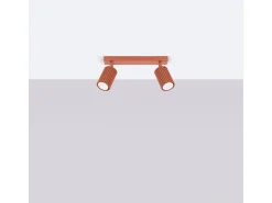 Lámpara de techo Gloow minimalista de aluminio - 2 fuentes luminosas 3000K - L.30 x A.16,5 cm - ocre rojo