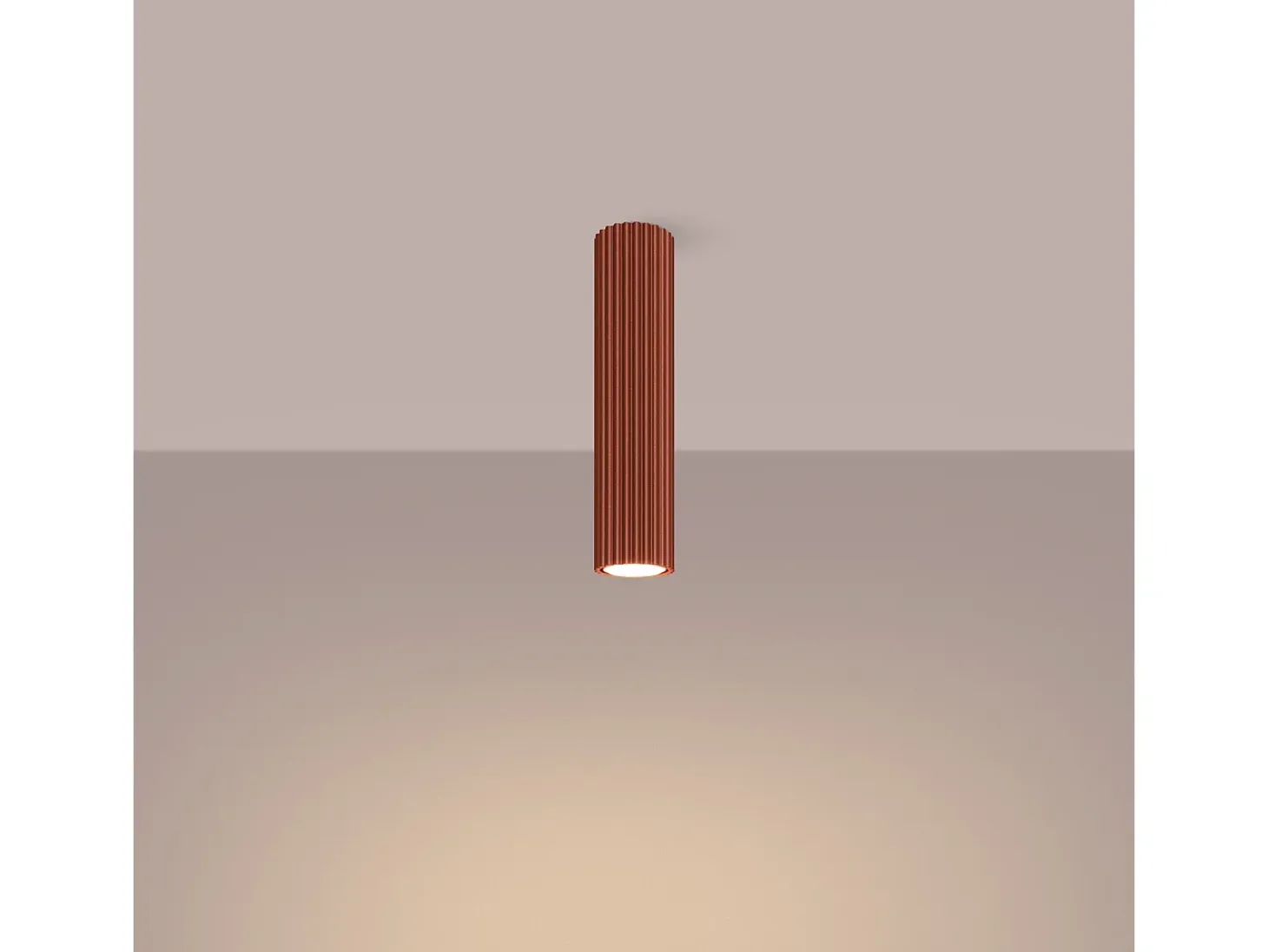 Lámpara de techo Gloow minimalista de aluminio - 1 fuentes luminosas 4000K - L.6,5 x A.30 cm - ocre rojo