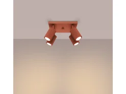 Lámpara de techo Gloow minimalista de aluminio - 4 fuentes luminosas 4000K - L.25 x A.16,5 cm - ocre rojo