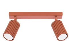 Lámpara de techo Gloow minimalista de aluminio - 2 fuentes luminosas 4000K - L.30 x A.16,5 cm - ocre rojo